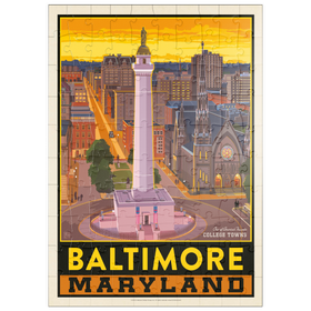 Darstellung des Puzzle Motivs American College Towns: Baltimore, MD - Puzzleteile: 100