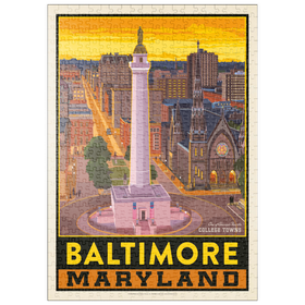 Darstellung des Puzzle Motivs American College Towns: Baltimore, MD - Puzzleteile: 500