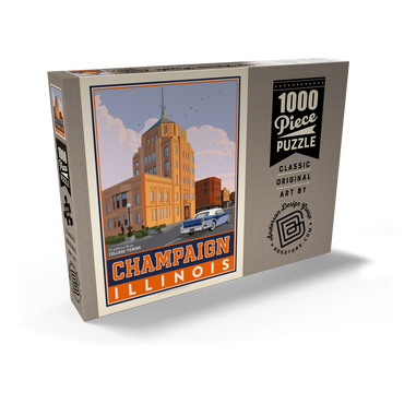 Darstellung des Puzzle Motivs American College Towns: Champaign, IL 1000 Puzzle Schachtel Ansicht2
