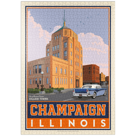 Darstellung des Puzzle-Motivs American College Towns: Champaign, IL – Puzzleteile: 1000