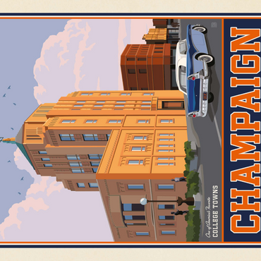 Darstellung des Puzzle Motivs American College Towns: Champaign, IL 1000 Puzzle 3D Modell