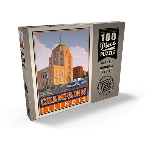 Darstellung des Puzzle Motivs American College Towns: Champaign, IL American College Towns: Champaign, IL 100 Puzzle Schachtel Ansicht2