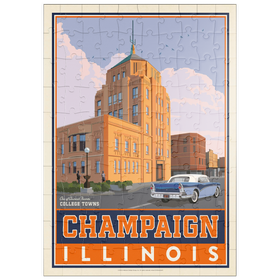 Darstellung des Puzzle Motivs American College Towns: Champaign, IL - Puzzleteile: 100