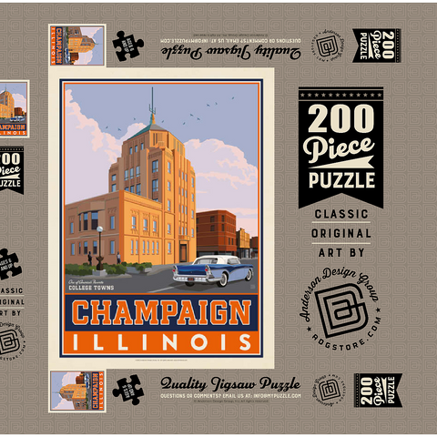Darstellung des Puzzle Motivs American College Towns: Champaign, IL American College Towns: Champaign, IL 200 Puzzle Schachtel 3D Modell