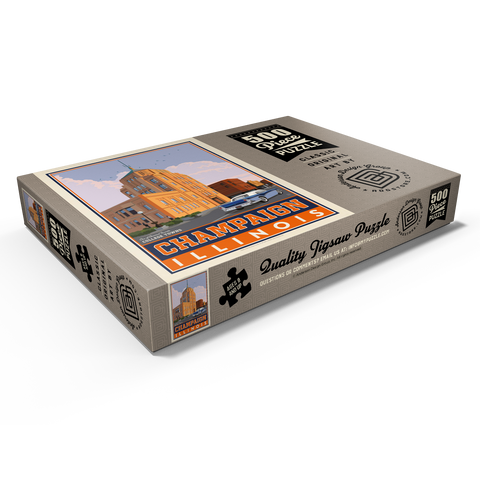 Darstellung des Puzzle Motivs American College Towns: Champaign, IL American College Towns: Champaign, IL 500 Puzzle Schachtel Ansicht1