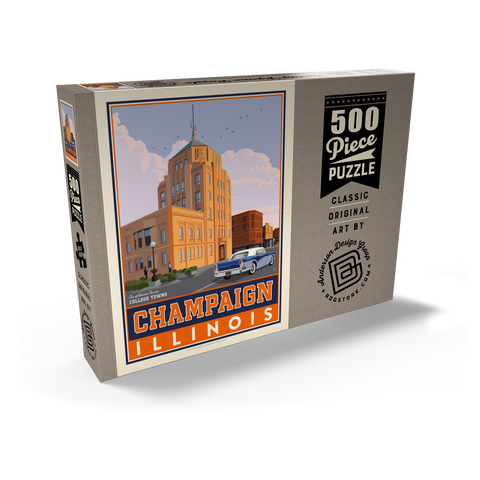 Darstellung des Puzzle Motivs American College Towns: Champaign, IL American College Towns: Champaign, IL 500 Puzzle Schachtel Ansicht2
