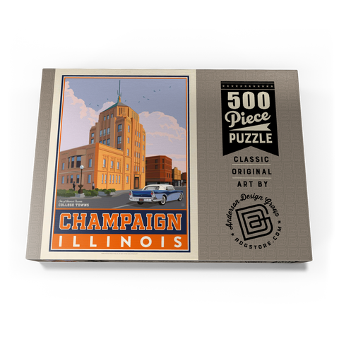 Darstellung des Puzzle Motivs American College Towns: Champaign, IL American College Towns: Champaign, IL 500 Puzzle Schachtel Ansicht3