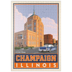 Darstellung des Puzzle Motivs American College Towns: Champaign, IL - Puzzleteile: 500