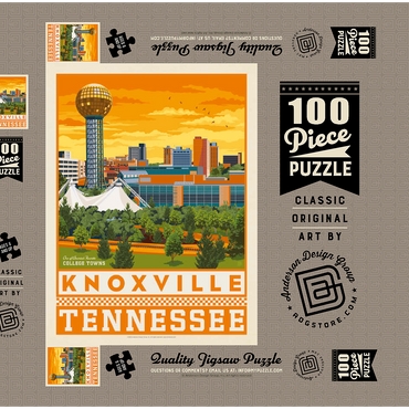 Darstellung des Puzzle Motivs American College Towns: Knoxville, TN 100 Puzzle Schachtel 3D Modell