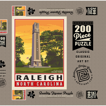 Darstellung des Puzzle Motivs American College Towns: Raleigh, NC 200 Puzzle Schachtel 3D Modell