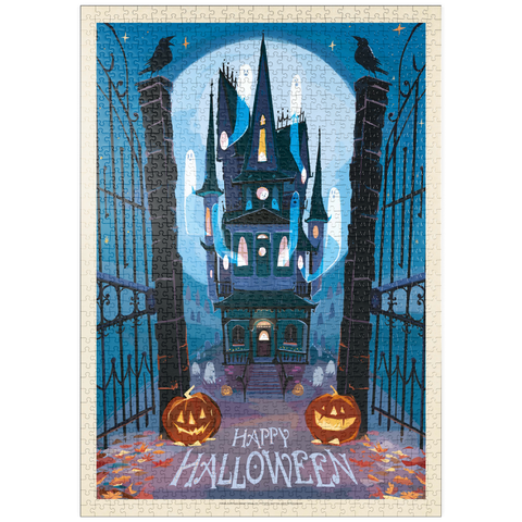 Darstellung des Puzzle Motivs A Happy Halloween: Vintage Poster Puzzle puzzleplate A Happy Halloween: Vintage Poster Puzzle 1000 Puzzle