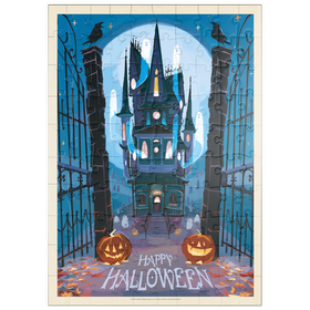 Darstellung des Puzzle Motivs A Happy Halloween: Vintage Poster Puzzle - Puzzleteile: 100