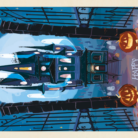Darstellung des Puzzle Motivs A Happy Halloween: Vintage Poster Puzzle A Happy Halloween: Vintage Poster Puzzle 200 Puzzle 3D Modell