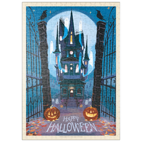 Darstellung des Puzzle-Motivs A Happy Halloween: Vintage Poster Puzzle – Puzzleteile: 500