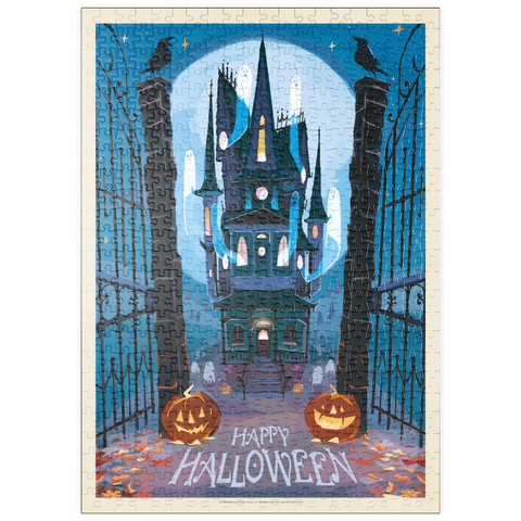Darstellung des Puzzle Motivs A Happy Halloween: Vintage Poster Puzzle puzzleplate A Happy Halloween: Vintage Poster Puzzle 500 Puzzle
