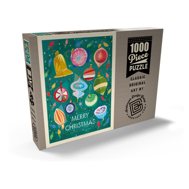 Darstellung des Puzzle Motivs Merry Christmas Retro Holiday Ornaments and Lights 1000 Puzzle Schachtel Ansicht2
