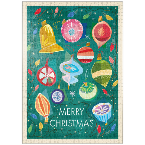Darstellung des Puzzle Motivs Merry Christmas Retro Holiday Ornaments and Lights puzzleplate Merry Christmas Retro Holiday Ornaments and Lights 1000 Puzzle
