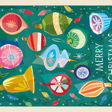 Darstellung des Puzzle Motivs Merry Christmas Retro Holiday Ornaments and Lights 1000 Puzzle 3D Modell