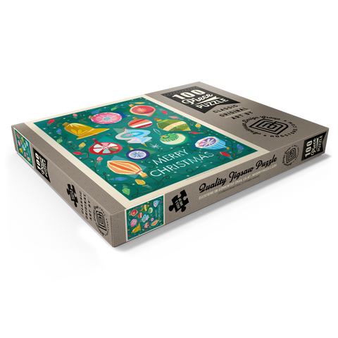 Darstellung des Puzzle Motivs Merry Christmas Retro Holiday Ornaments and Lights Merry Christmas Retro Holiday Ornaments and Lights 100 Puzzle Schachtel Ansicht1