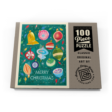 Darstellung des Puzzle Motivs Merry Christmas Retro Holiday Ornaments and Lights 100 Puzzle Schachtel Ansicht3