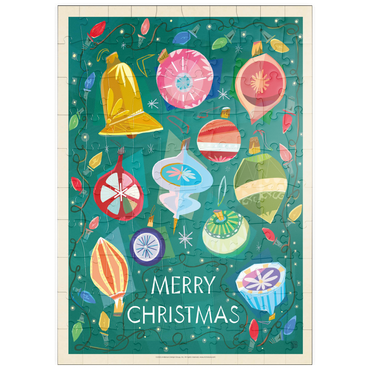 Darstellung des Puzzle Motivs puzzleplate Merry Christmas Retro Holiday Ornaments and Lights 100 Puzzle