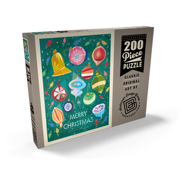Darstellung des Puzzle Motivs Merry Christmas Retro Holiday Ornaments and Lights 200 Puzzle Schachtel Ansicht2