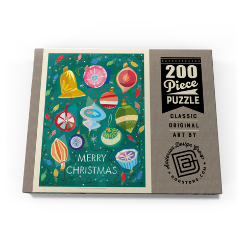 Darstellung des Puzzle Motivs Merry Christmas Retro Holiday Ornaments and Lights Merry Christmas Retro Holiday Ornaments and Lights 200 Puzzle Schachtel Ansicht3