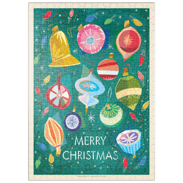 Darstellung des Puzzle Motivs puzzleplate Merry Christmas Retro Holiday Ornaments and Lights 500 Puzzle