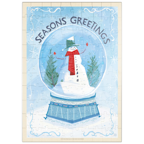 Darstellung des Puzzle Motivs Season’s Greetings Snowman in Winter Snow Globe puzzleplate Season’s Greetings Snowman in Winter Snow Globe 100 Puzzle