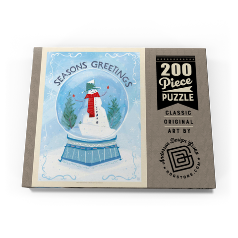 Darstellung des Puzzle Motivs Season’s Greetings Snowman in Winter Snow Globe Season’s Greetings Snowman in Winter Snow Globe 200 Puzzle Schachtel Ansicht3