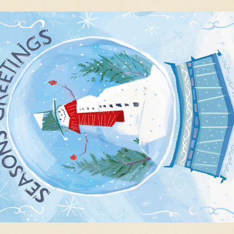 Darstellung des Puzzle Motivs Season’s Greetings Snowman in Winter Snow Globe Season’s Greetings Snowman in Winter Snow Globe 500 Puzzle 3D Modell