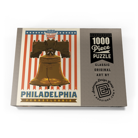Darstellung des Puzzle Motivs 250th Anniversary USA: Liberty Bell 250th Anniversary USA: Liberty Bell 1000 Puzzle Schachtel Ansicht3