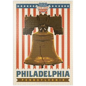 Darstellung des Puzzle-Motivs 250th Anniversary USA: Liberty Bell – Puzzleteile: 1000