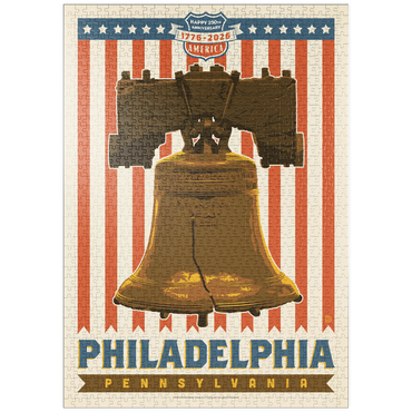 Darstellung des Puzzle Motivs puzzleplate 250th Anniversary USA: Liberty Bell 1000 Puzzle