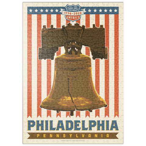 Darstellung des Puzzle Motivs 250th Anniversary USA: Liberty Bell puzzleplate 250th Anniversary USA: Liberty Bell 500 Puzzle