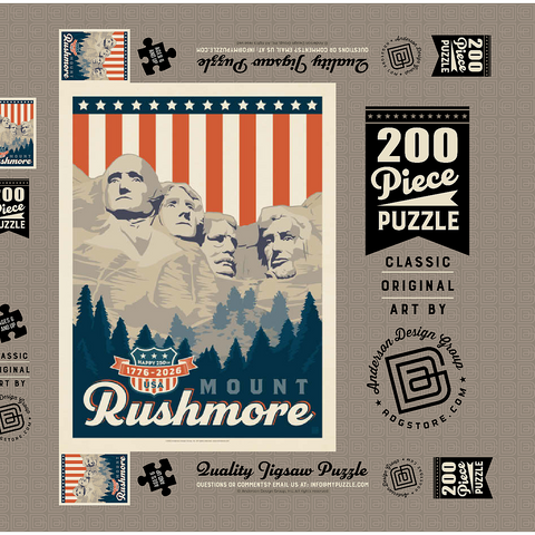 Darstellung des Puzzle Motivs 250th Anniversary USA: Mount Rushmore 250th Anniversary USA: Mount Rushmore 200 Puzzle Schachtel 3D Modell