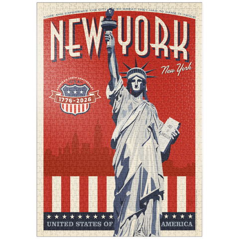 Darstellung des Puzzle Motivs 250th Anniversary USA: Lady Liberty puzzleplate 250th Anniversary USA: Lady Liberty 1000 Puzzle