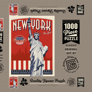 Darstellung des Puzzle Motivs 250th Anniversary USA: Lady Liberty 1000 Puzzle Schachtel 3D Modell