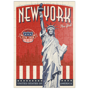 Darstellung des Puzzle Motivs puzzleplate 250th Anniversary USA: Lady Liberty 100 Puzzle