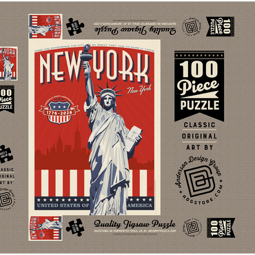 Darstellung des Puzzle Motivs 250th Anniversary USA: Lady Liberty 100 Puzzle Schachtel 3D Modell