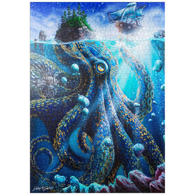 Darstellung des Puzzle-Motivs What Lies Beneath Kraken - Dakota Daetwiler – Puzzleteile: 1000