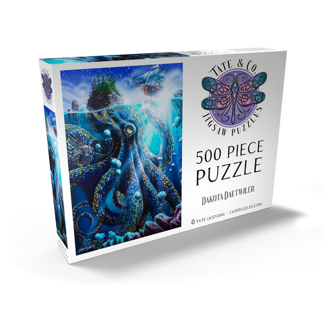 Darstellung des Puzzle Motivs What Lies Beneath Kraken - Dakota Daetwiler What Lies Beneath Kraken - Dakota Daetwiler 500 Puzzle Schachtel Ansicht2