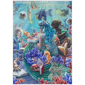 Darstellung des Puzzle Motivs Undersea Library Reading Mermaid - Dakota Daetwiler - Puzzleteile: 1000