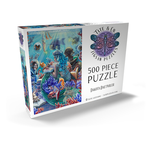 Darstellung des Puzzle Motivs Undersea Library Reading Mermaid - Dakota Daetwiler Undersea Library Reading Mermaid - Dakota Daetwiler 500 Puzzle Schachtel Ansicht2