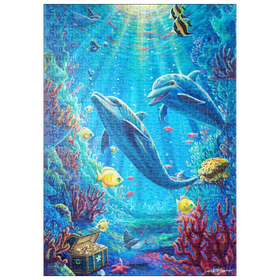 Darstellung des Puzzle-Motivs Under The Sea Dolphins Coral Reef - Dakota Daetwiler – Puzzleteile: 500