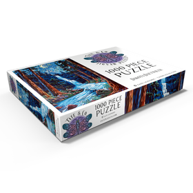 Darstellung des Puzzle Motivs Redwood Starry Night Waterfall - Dakota Daetwiler - Puzzleteile: 1000