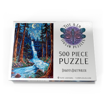 Darstellung des Puzzle Motivs Redwood Starry Night Waterfall - Dakota Daetwiler 500 Puzzle Schachtel Ansicht3