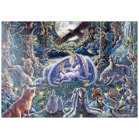Darstellung des Puzzle Motivs Miracle Unicorn Pegasus  - Dakota Daetwiler - Puzzleteile: 1000