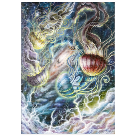Darstellung des Puzzle Motivs Jellyfish in Space Galaxy - Dakota Daetwiler - Puzzleteile: 500