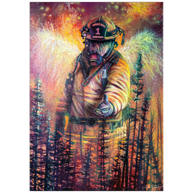 Darstellung des Puzzle Motivs Hero Firefighter, first responders - Dakota Daetwiler - Puzzleteile: 1000